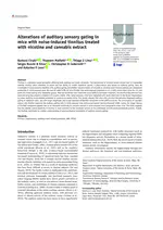 Alterations of auditory sensory gating in mice with noise-induced tinnitus treated with nicotine and cannabis extract 